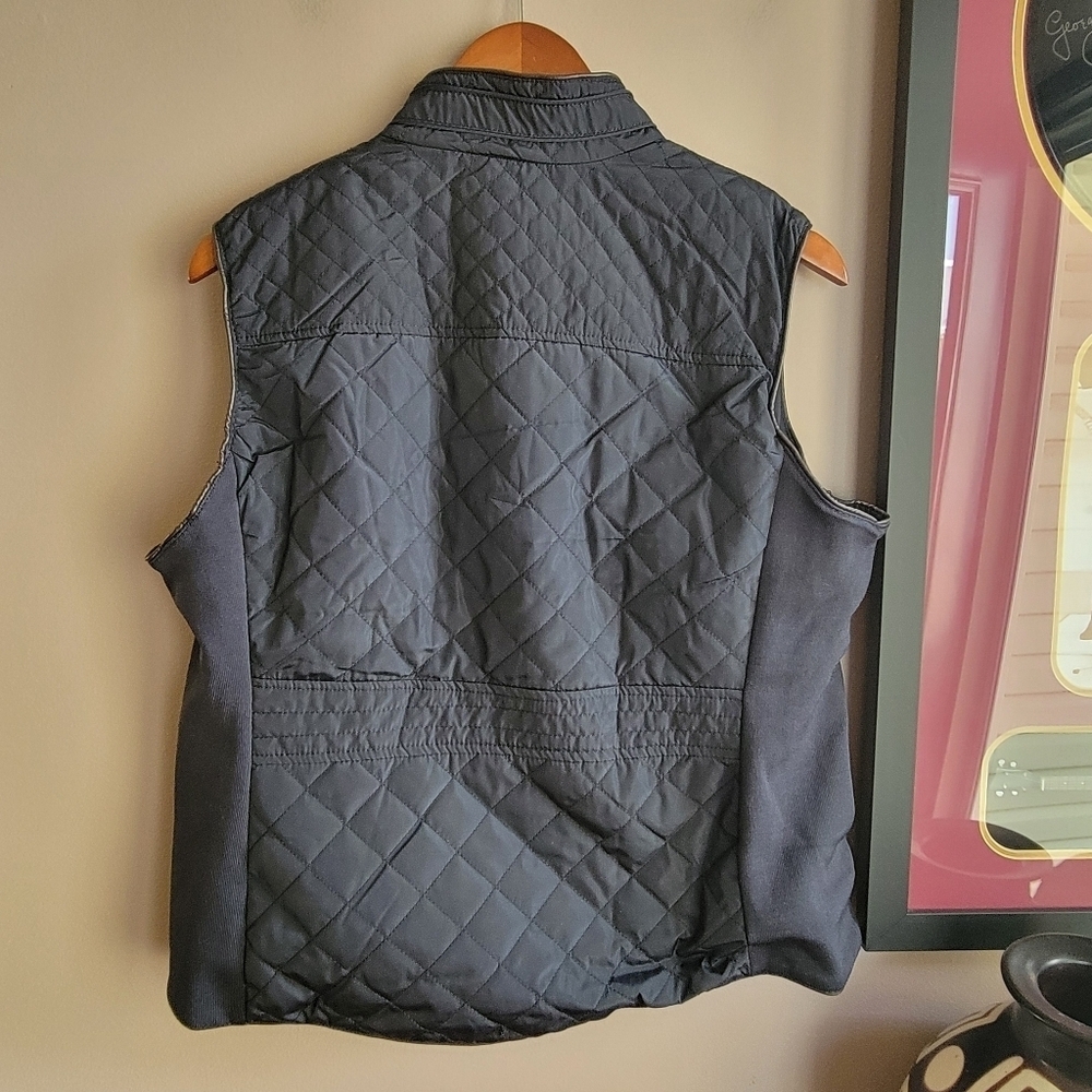 Cavalini Los Angeles Womens Sleeveless Full Zip Quilted Outerwear Blue Vest PL - Picture 3 of 10